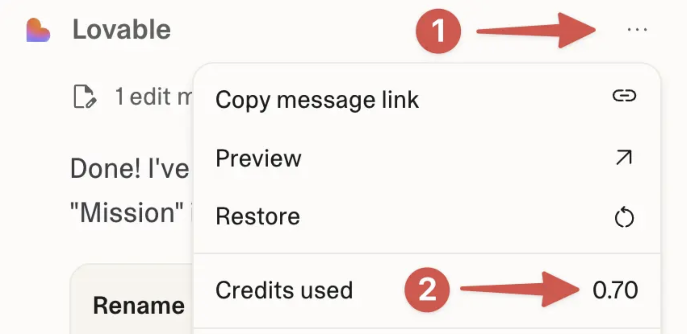 Lovable Agent credit reduction Lovable Agent credit reduction